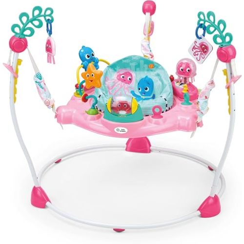 Baby Einstein Ocean Explorers Janet's Ocean Discovery Jumper, Baby Jumper Activity Center, Pink, Musical, Ages 6 Months +, Max Weight 25 lbs.