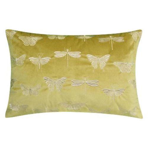 13"x20" Oversize Embroidered Butterflies and Moths Lumbar Throw Pillow - Edie@Home