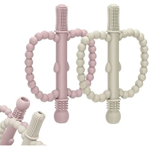 Baby Teething Toys for Babies 0-36 Months – Anti-Choking Design, Teething Relief for Straws Sticks, Chew Straw Sensory Toy for Infant Toddlers Silicone teether Tubes