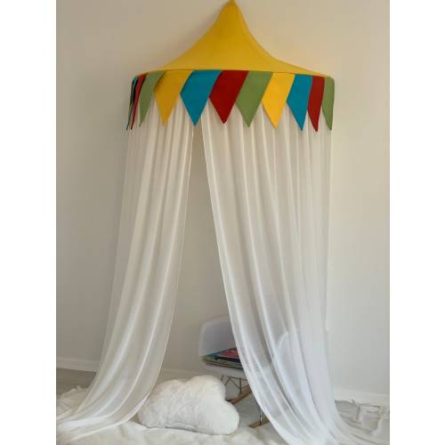 Circus Theme Canopy, Circus Theme Tent, Kids Canopy, Hanging Half. Canopy, Canopy Bedding, Reading Corner, Yellow Canopy, Bed  Canopy