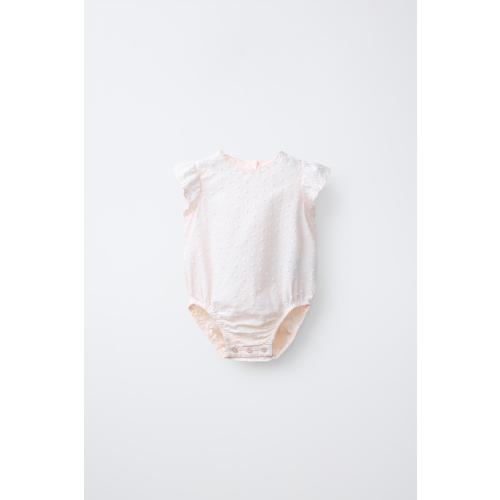 EMBROIDERED SWISS DOT ROMPER - Pale pink | ZARA