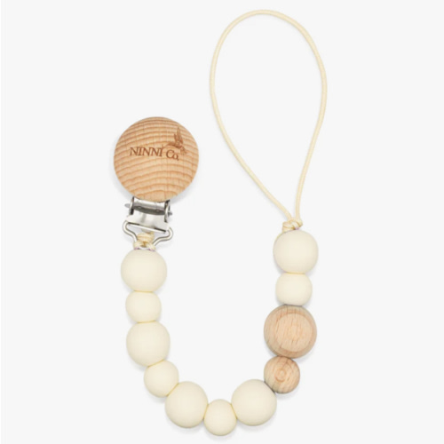 Ninni Co. Cream Pacifier Clip