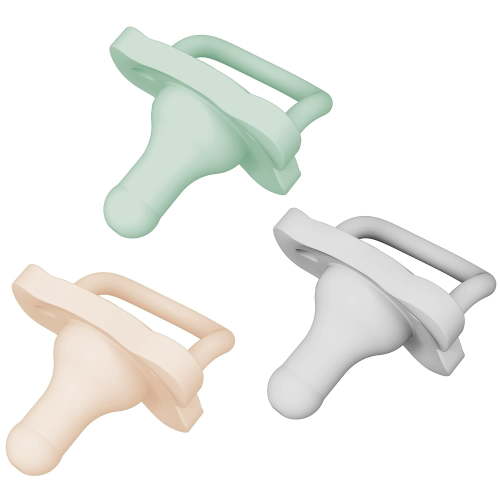 Dr. Brown's HappyPaci 100% Silicone Pacifier 0-6m, BPA Free, Cool Gray, Green, Ecru, 3 Pack