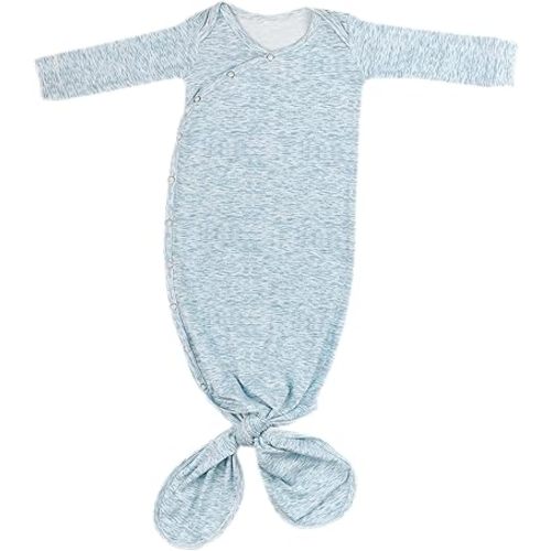 Copper Pearl Baby Gown - Knotted Newborn Sleepers for Baby Boy and Girl, Soft Stretchy Long Sleeve Infant Gowns with Bottom Tie and Hand Mittens, Perfect Hospital Coming Home Outfit (Lennon)