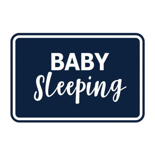 Signs ByLITA Classic Framed Baby Sleeping Sign (Navy Blue / White) - Medium