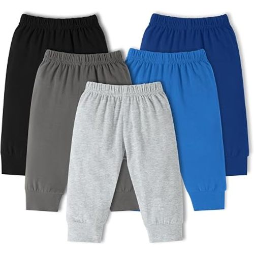 5 Pack Baby Boys Pants Toddler Pull on Sweatpants Infant Cotton Joggers