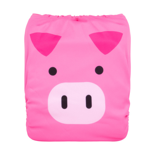 ALVABABY Positioning Cloth Diaper - One Size Adjustable Washable & Reusable Diaper for Babies and Toddlers (Pig, YDP177A)