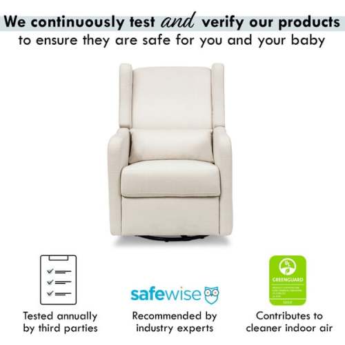 Arlo Recliner and Swivel Glider, Cream Linen - Carter's by DaVinci | Maisonette