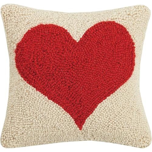 Peking Handicraft 30GY184C10SQ Red Heart Hook Pillow, 10-inch Square, Wool and Cotton