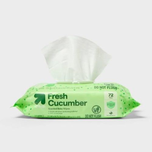 Fresh Cucumber Baby Wipes - 72ct - up&up™: Whole Body & Diaper Area, Ethyl Alcohol-Free, Hypoallergenic, Pop-Up Dispenser
