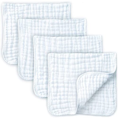 KiddyCare Muslin Burp Cloths - Burp Clothes for Baby Girl/Boy, Organic Baby Clothes Burping Cloths for Babies - 6 Layers Absorbance, Baby Burp Cloth - Burp Rags, Muslin Washcloths, 8 Pack - Pack of 8