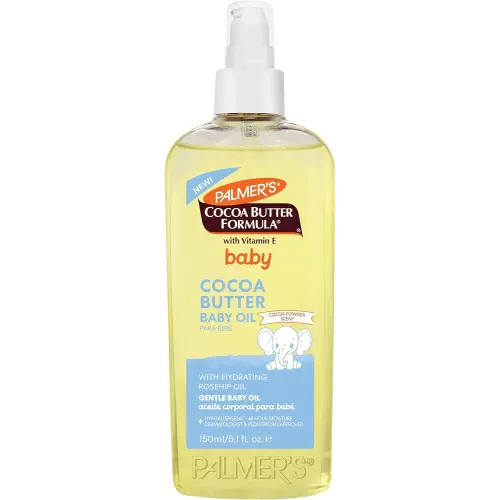 Palmer's Cocoa Butter Formula Gentle Baby Oil, 5.1 fl oz, Nourishing for Delicate Skin, Vitamin E Baby Essentials