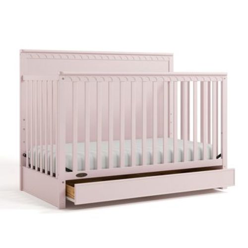 Graco Sasha 5-in-1 Convertible Crib with Drawer Blush