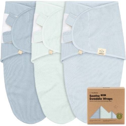 3pk Soothe Wren Swaddle Sleep Sacks, Organic Newborn Swaddles Wrap 0-3 Months, Soft Baby Wearable Blanket (Glacier, One Size)