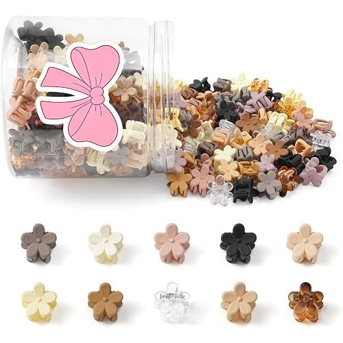 150 pcs Mini Flower Hair Clips Colorful Small Hair Clips