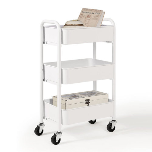 SunnyPoint 3-Tier Under Desk Mobile Utility Cart with Metal Storage Organizer & Reviews | Wayfair