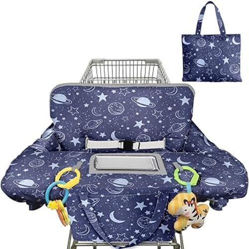 Shopping Cart Cover for Baby Girl Boy 2-in-1 High Chair Water Resistant High Chair Cover Blue Sailboat Gender Neutral Cart Cover for Babies Padded Grocery Cart Cover for Baby