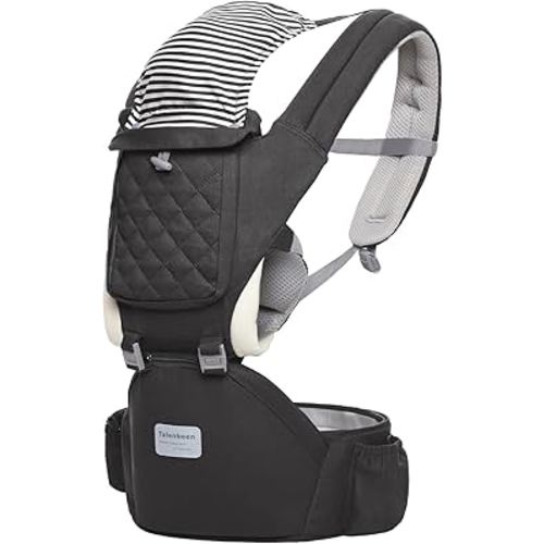 Baby Carrier 6-in-1 Newborn to Toddler, Baby Carrier with Hip Seat Lumbar Support 7-41 lbs, Baby Soft Carrier for All Seasons & Positions, Adjustable Size for Shopping Hiking Travelling