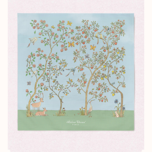 Atelier Choux Carré – In Bloom Blue Swaddle | Caitlin Wilson