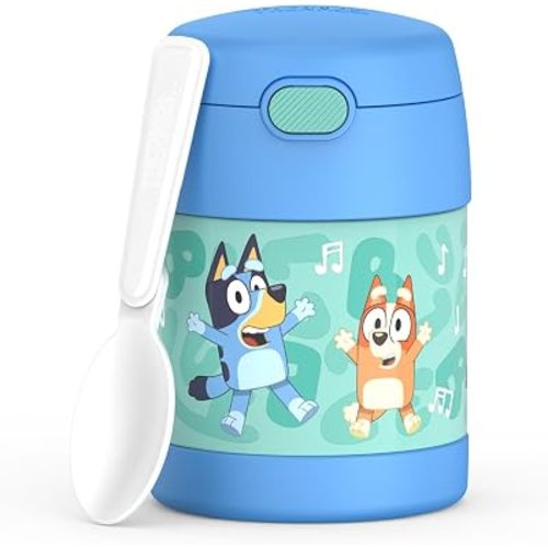 THERMOS FUNTAINER Kids Food Jar with Spoon, 10oz, Bluey