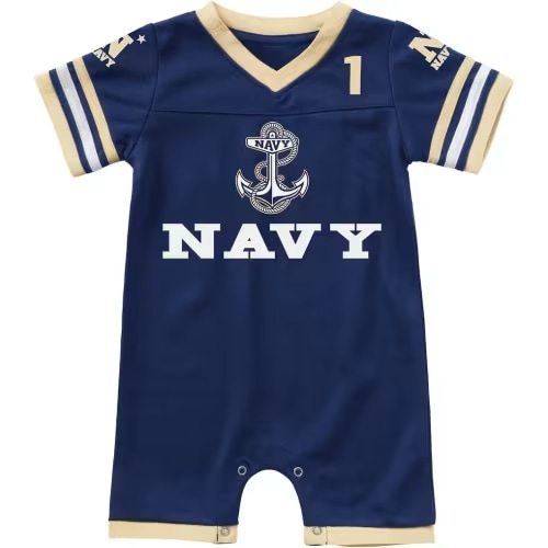 Navy Midshipmen Colosseum Newborn & Infant Bumpo Football Logo Romper - Navy