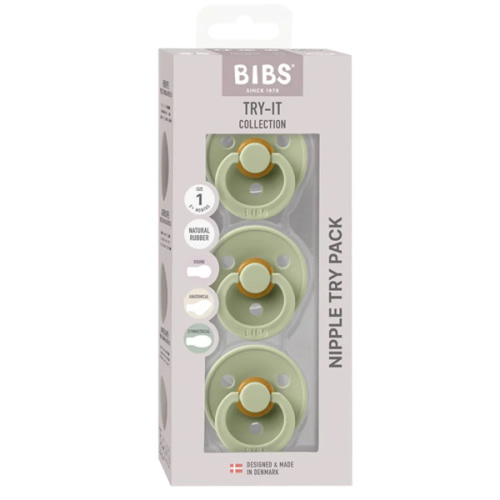 BIBS Try-it 3 Pack Pacifiers Sage – Baby Kingdom