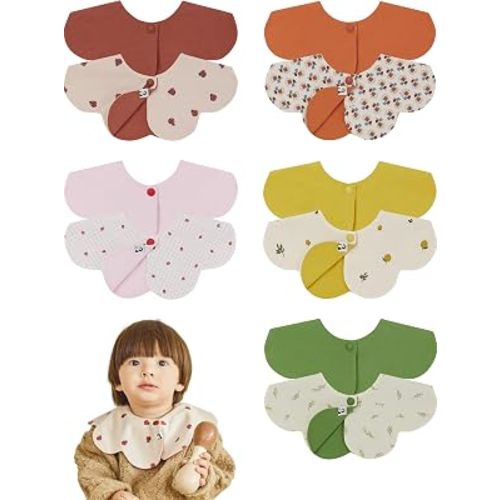 Konny Baby Bib 3/5/7-Pack Set, 360 ​​° Rotate, Soft and Absorbent Drooling for Toddler Boys Girls Baby Essentials