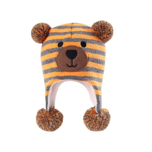 Penkiiy Baby Boy Hat Winter Fleece Lined Hat Knit Earflap Kids Caps Infant Toddler Hats for Baby Girls with Pom Pom S Yellow