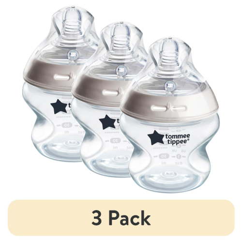 (3 pack) Tommee Tippee Natural Start Baby Bottle, 0 Months Plus, Pack of 1, 5oz Baby Bottle, Slow Flow Breast-Like Nipple for Natural Latch, Anti-Colic Valve
