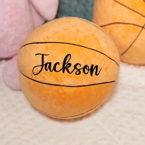 Personalized Name Basketball Plushie Stuffie, First Birthday Gift, Children's Day Gift, Plush Basketball, Christmas Gift, Graduation Gift