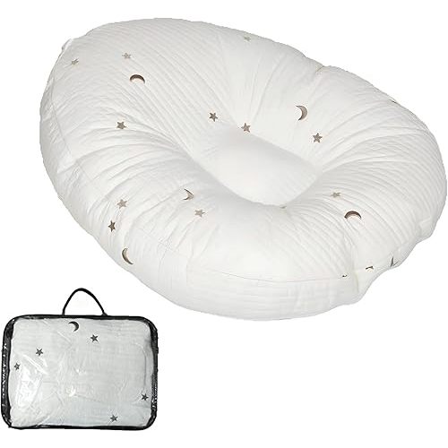 EFELIM Lounge Pillow with Cotton Cover Skin Friendly Multifunctional Floor Pillow with Handle Baby Shower (Golden)