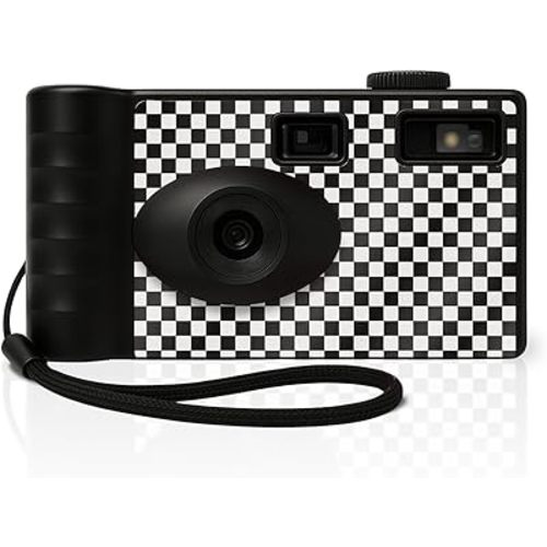 LENSY Screen Free Digital Camera | Four Built in Filters | Rechargeable, 8mp, Lightweight, Focus-Free, Auto-Flash, Easy-to-Use, Reusable, Retro Film-Style Photos (Gray)