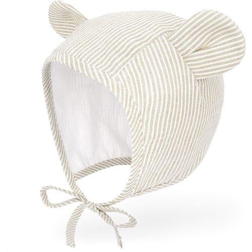 JELLYTREE Baby Hat Bonnet Muslin Lined Bear Bunny Easter Hat Cotton Toddler Fashion Neutral Infant Beanie Cap, 6m 12m 3yr