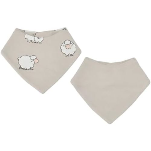 Woolino Merino Wool Baby Bibs - Highly Absorbent Bandana Bib with Cotton Outer Layer and Merino Wool Inner Layer - Pack of 2