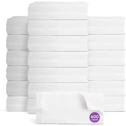 Disposable Dry Wipes for Adults & Baby - 600 Count (20 Packs of 30) - Gentle & Durable Washcloths for Incontinence and Skin Care - 7" x 13" Travel Size - Non-Moistened Face Cloths