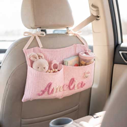 Personalized Baby Hanging Pocket, Custom Name Nursery Organizer, Stroller & Crib Storage Bag, Baby Shower Gift
