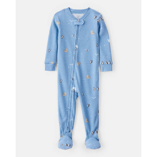 Baby Boy  Arctic Animal Print Cotton Long-Sleeve Snug Fit 1-Piece Pajamas - Blue - Carter's | Carter's