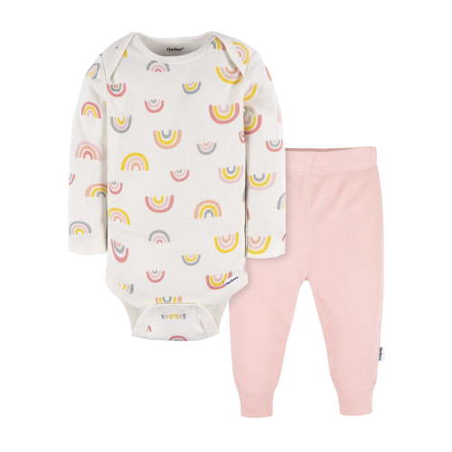 Gerber Gender Neutral Long Sleeve and Pant Outfit Set, 2-Piece, Sizes 0/3 Months - 12 Months