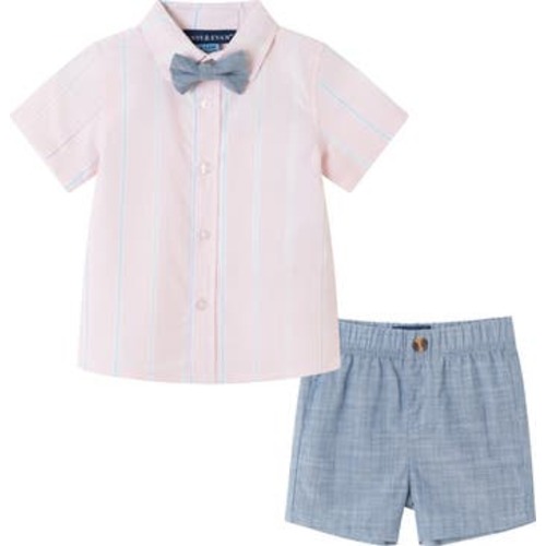 Stripe Oxford Shirt, Shorts & Bowtie Set