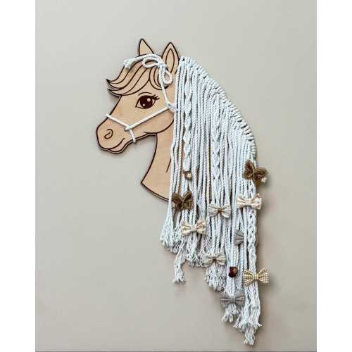 Horse Hair Bow & Clip Holder, Nursery Wall Decor, Hair Accessory Organizer, Kids Room Wall Hanging, Girl Room Decor, Horse Lover Gift