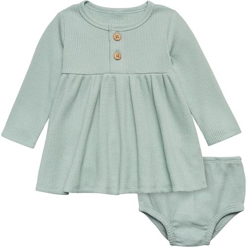 Modern Moments by Gerber baby-girls Mini Waffle Dress With Diaper Cover Set