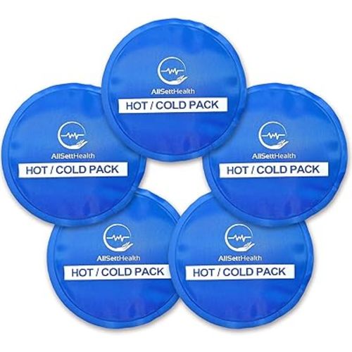 Reusable Round Hot and Cold Gel Ice Packs for Injuries | Cold Compress, Ice Pack, Cold Pack, Gel ice Pack, Cold Packs for Injuries | 5 Pack