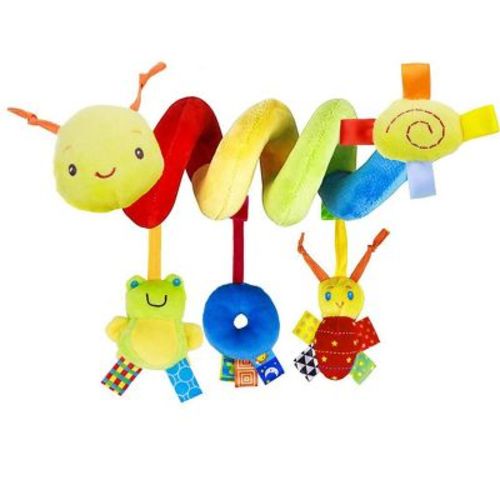 Itopfox Spiral Car Seat & Stroller Activity Toy - Soft Hanging Sensory Toys for Babies 0-12 Months with Ringing Bell & Music