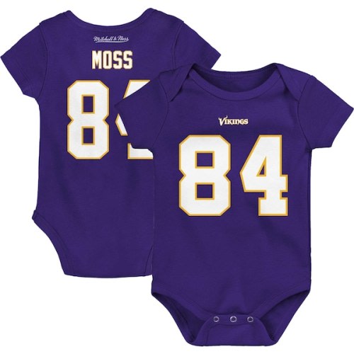 Randy Moss Minnesota Vikings Mitchell & Ness Infant Mainliner Retired Player Name & Number Bodysuit - Purple