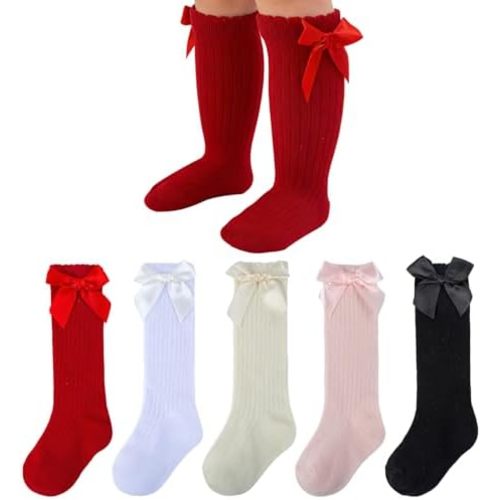 Baby Knee High Socks Girls Infant Toddler Bow Ruffle Long Tube Socks Baby Stockings Baby Girl Gifts