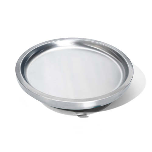 Baby Round Open Plate | Stainless Steel &amp; Silicone