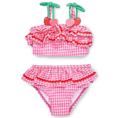 Adventurewear 360 Baby Girls Cherry Gingham 2-Piece Swimsuit