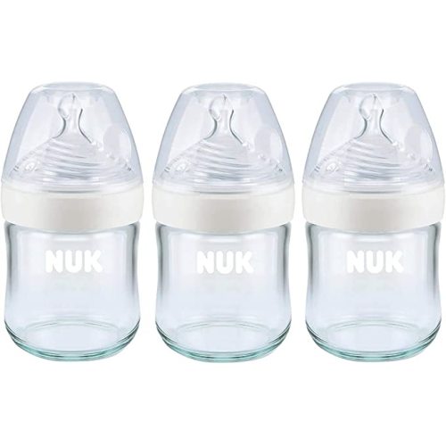 NUK Simply Natural Glass Baby Bottles, 4 oz, 3 Pack