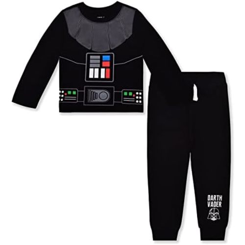 STAR WARS Grogu, Darth Vader or Stormtrooper Boys Long Sleeve T-Shirt and Pants Set for Toddler and Little Kids