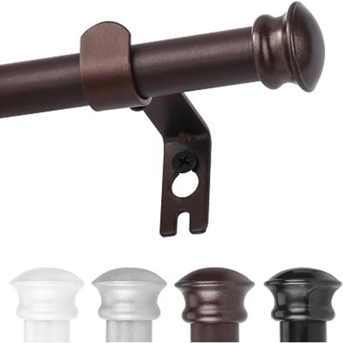 CorkLatta 5/8" Bronze Curtain Rods for Windows 30 to 45 Inches